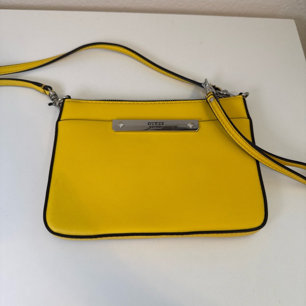 GUESS Vibrant Yellow Crossbody Bag Wristlet